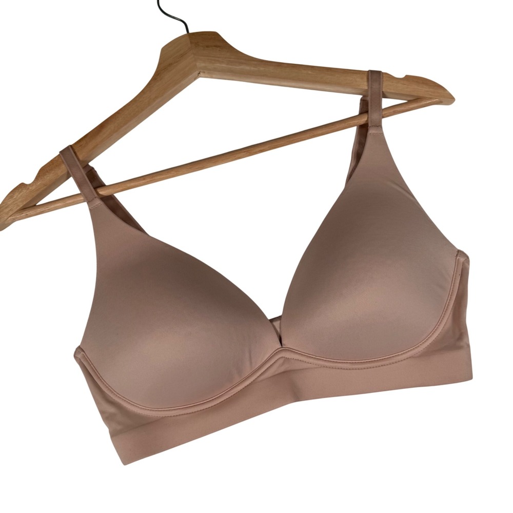 Soma Enbliss Luxe Plunge Bralette Tan Nude Wireless Size S RN79984